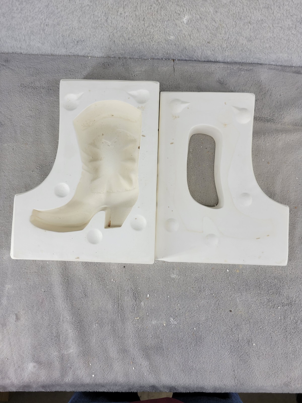 Vintage Ceramic Slip Casting Mold Cowboy Boot Plaque