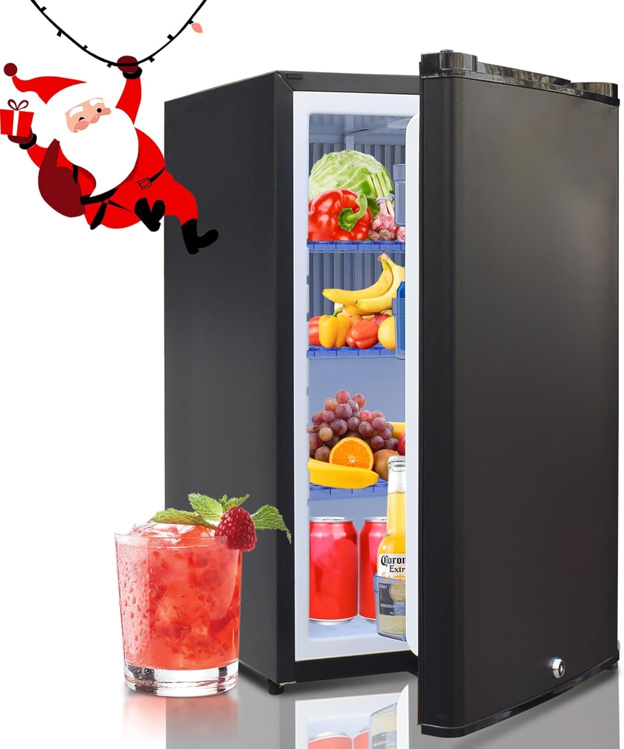 Smad 1.7cu.ft 12/110V RV Absorption Refrigerator Mini Fridge Lock Truck Fridge