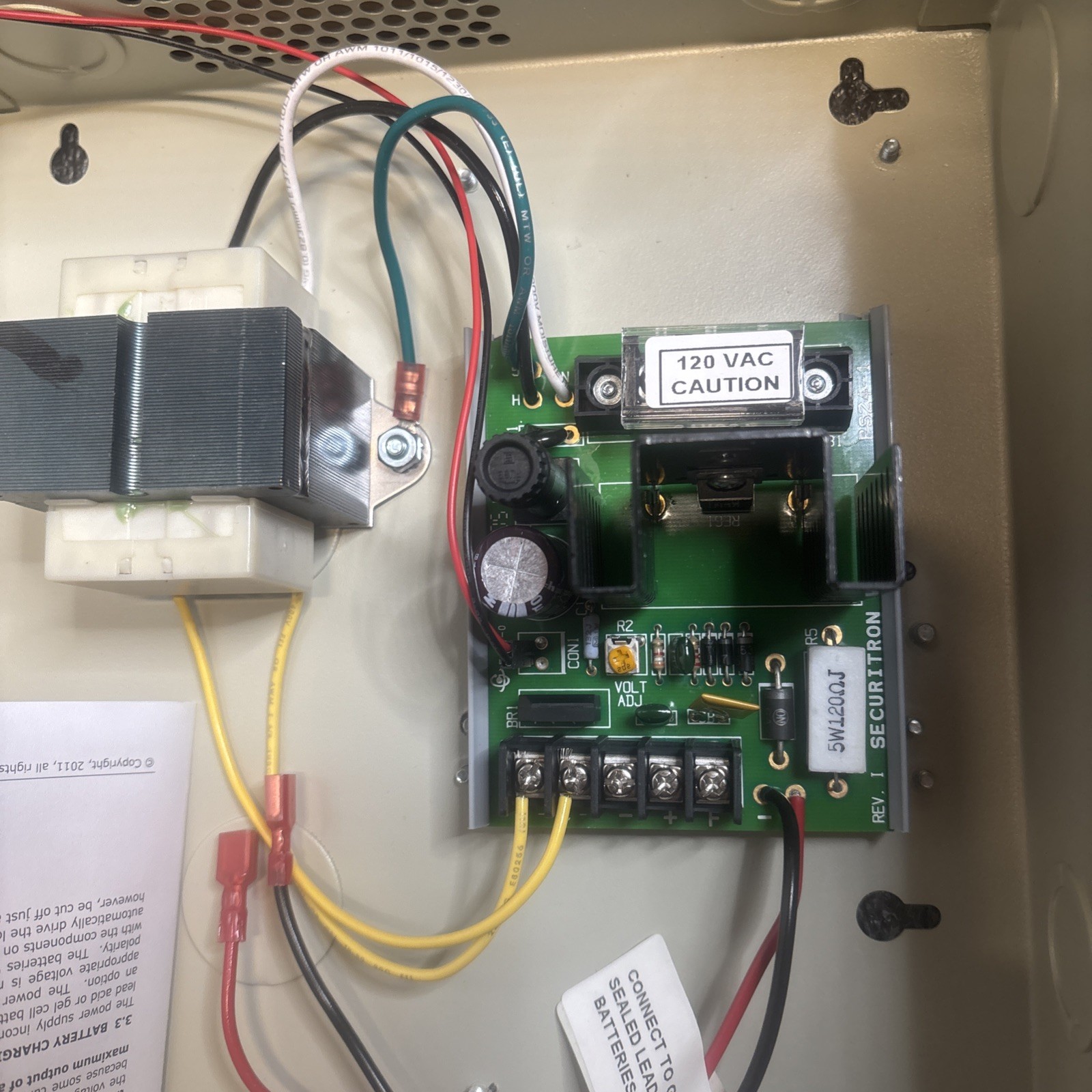 NIB Securitron BPS-24-1 Power Supply, 24VDC 1A, w/ Enclosure, Regulated,Filtered