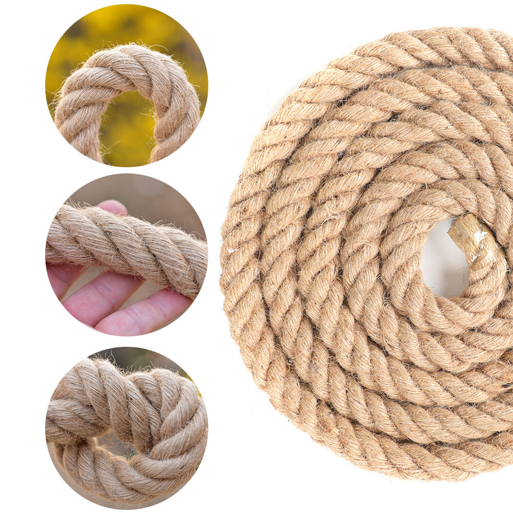 Thick 4 Strands Twisted Manila Rope Natural Hemp Twine for Wrapping DIY Craft
