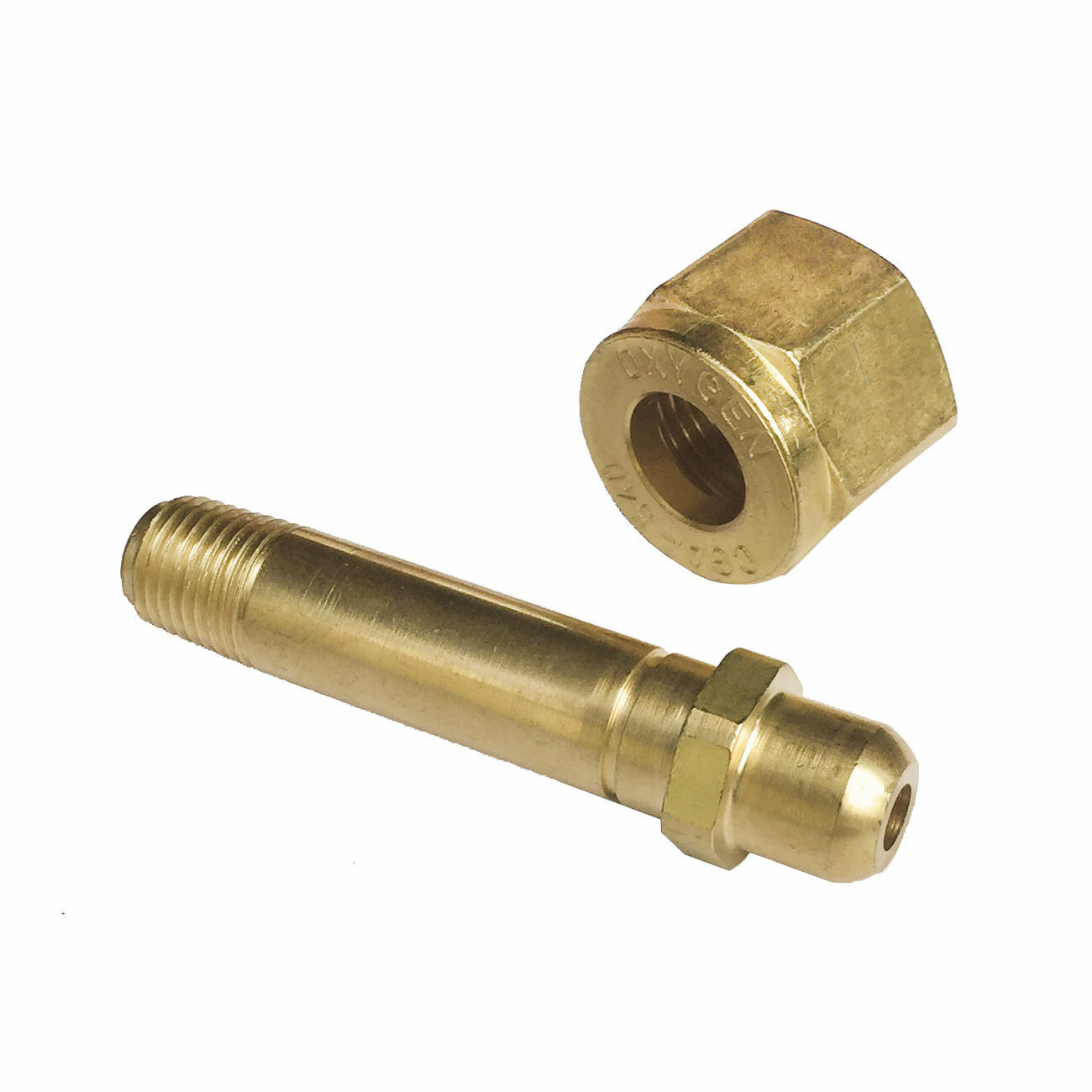 CGA-540 Nut & 3" Nipple, Regulator Inlet Bottle/ Cylinder Fittings (Oxygen)