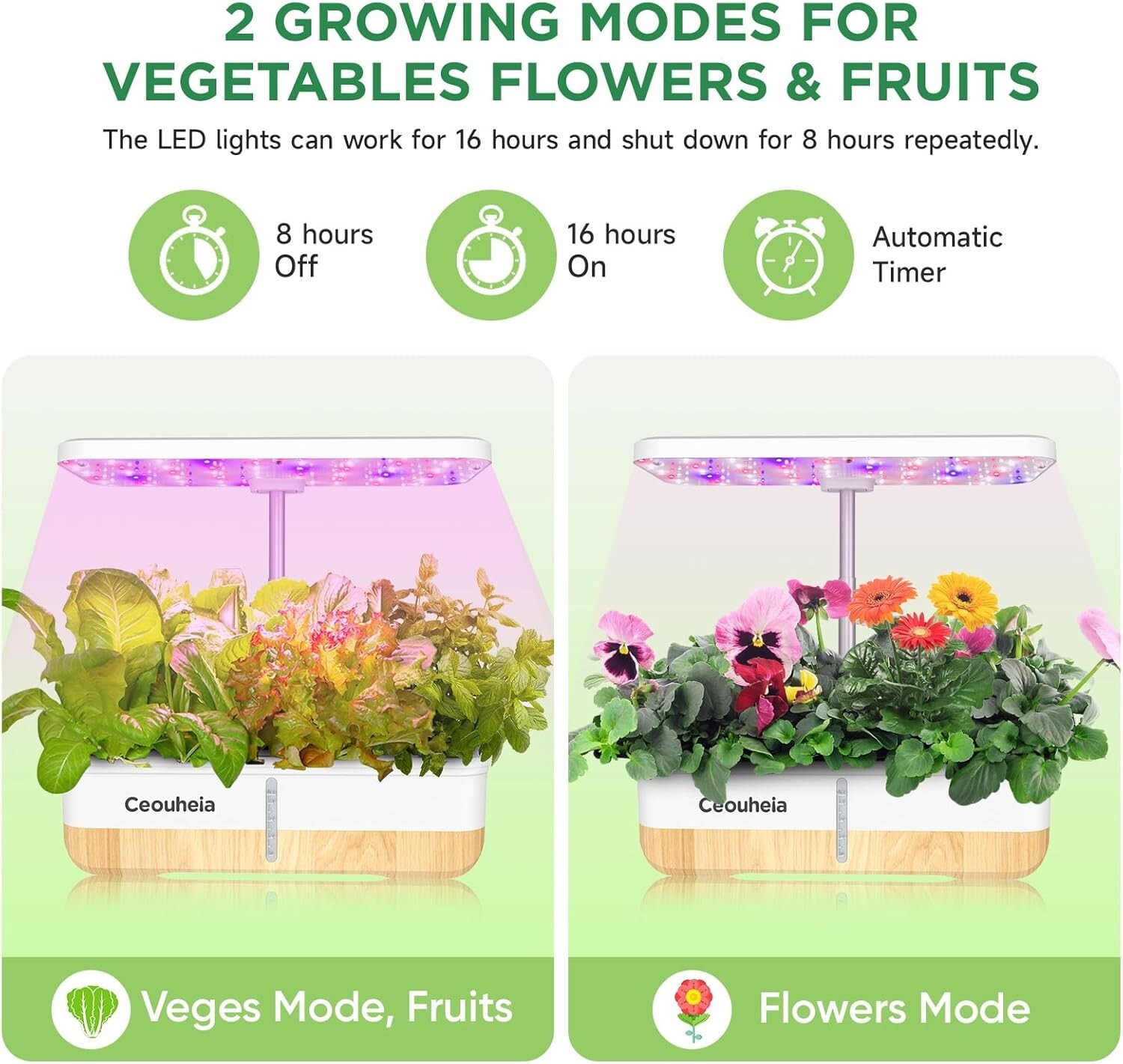 Hydroponics Growing System 12Pods, Indoor Herb Garden with LED Grow Light