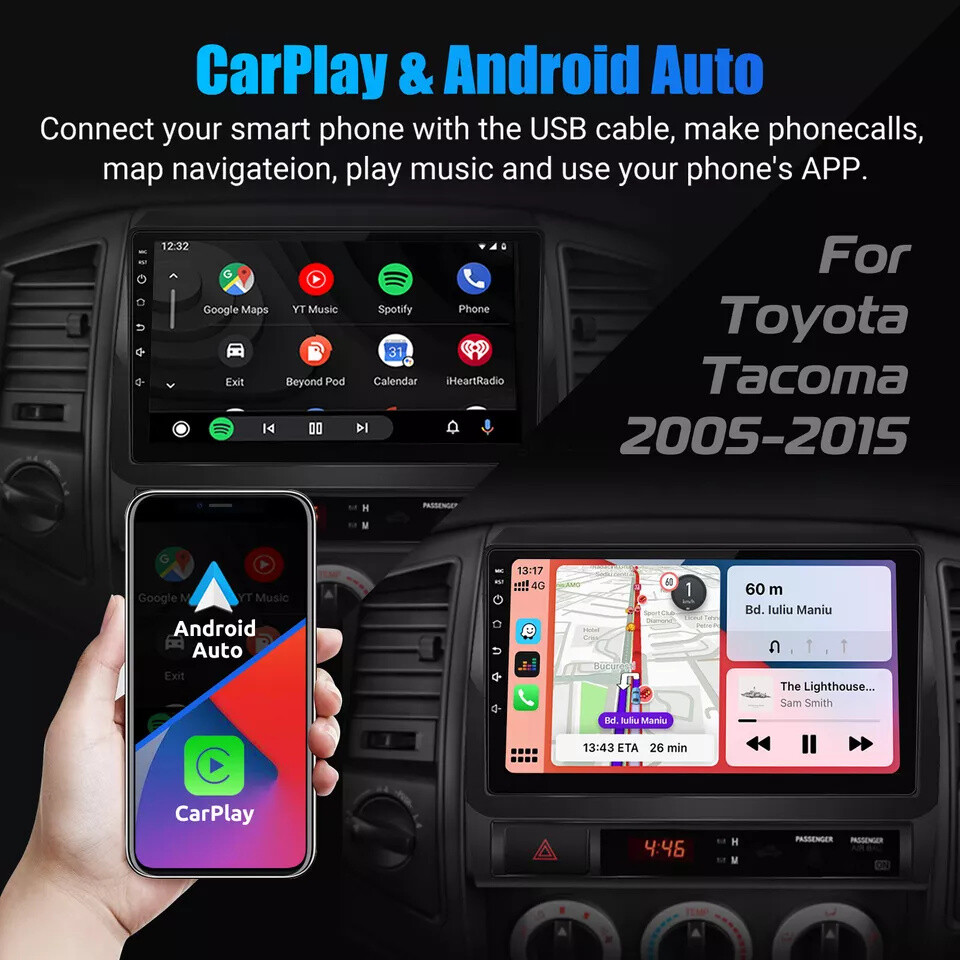 Android 13.0 Car Stereo Radio Wifi Apple CarPlay GPS For Toyota Tacoma 2005-2013