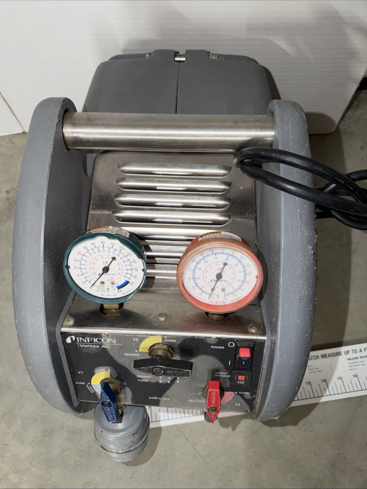 INFICON 714-202-G1 VORTEX REFRIGERANT RECOVERY MACHINE