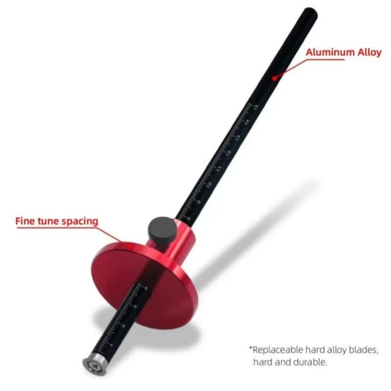 Wheel Marking Gauge Woodworking Marking Scriber Wood Marking Tools with Inch & M