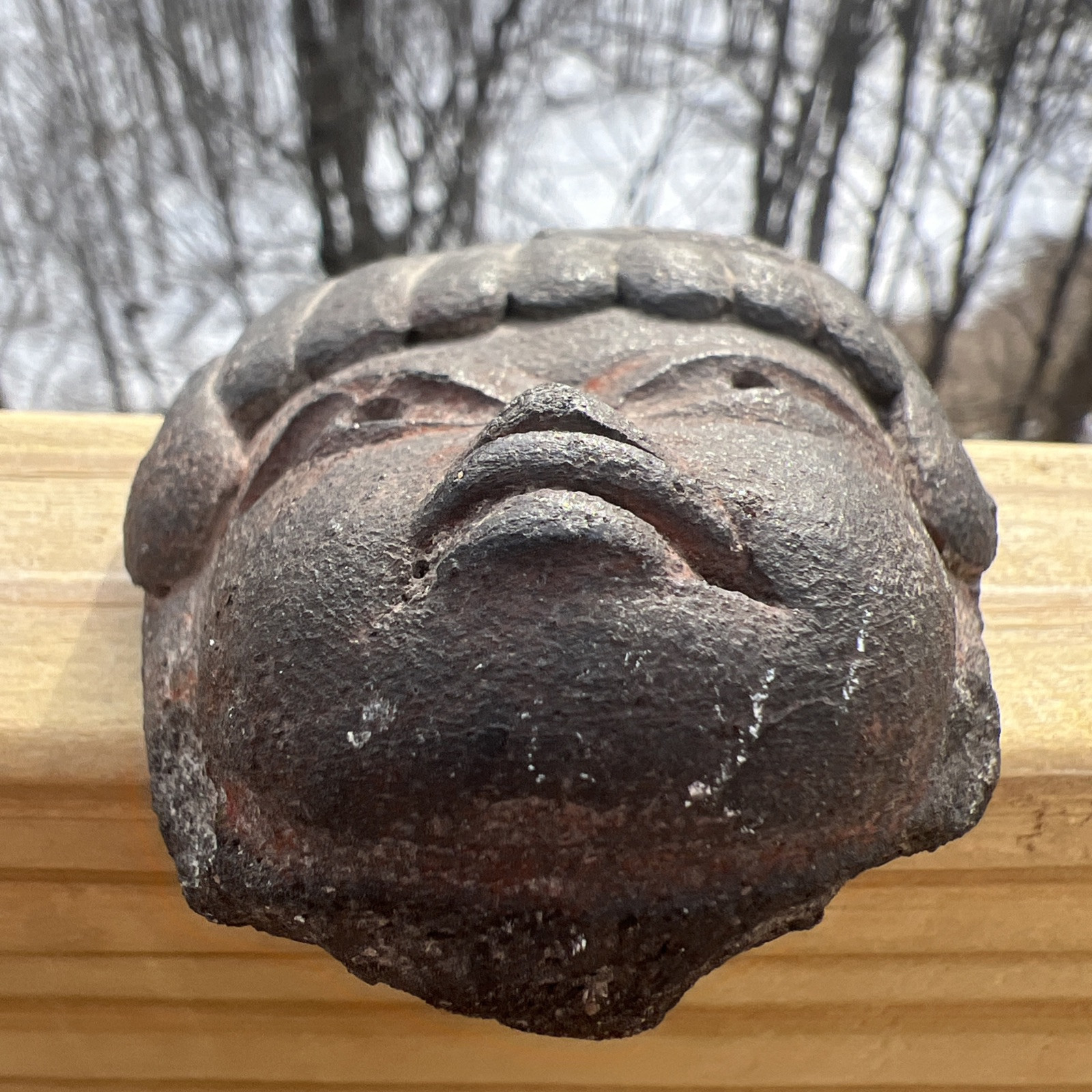 Carved STONE HEAD/EFFIGY May Be Mayan