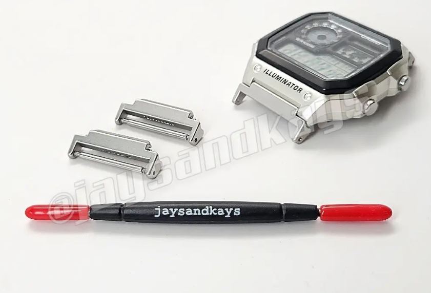 JaysAndKays® Metal Adapters Kit for Casio AE1200 AE1300 Royale Black Gray