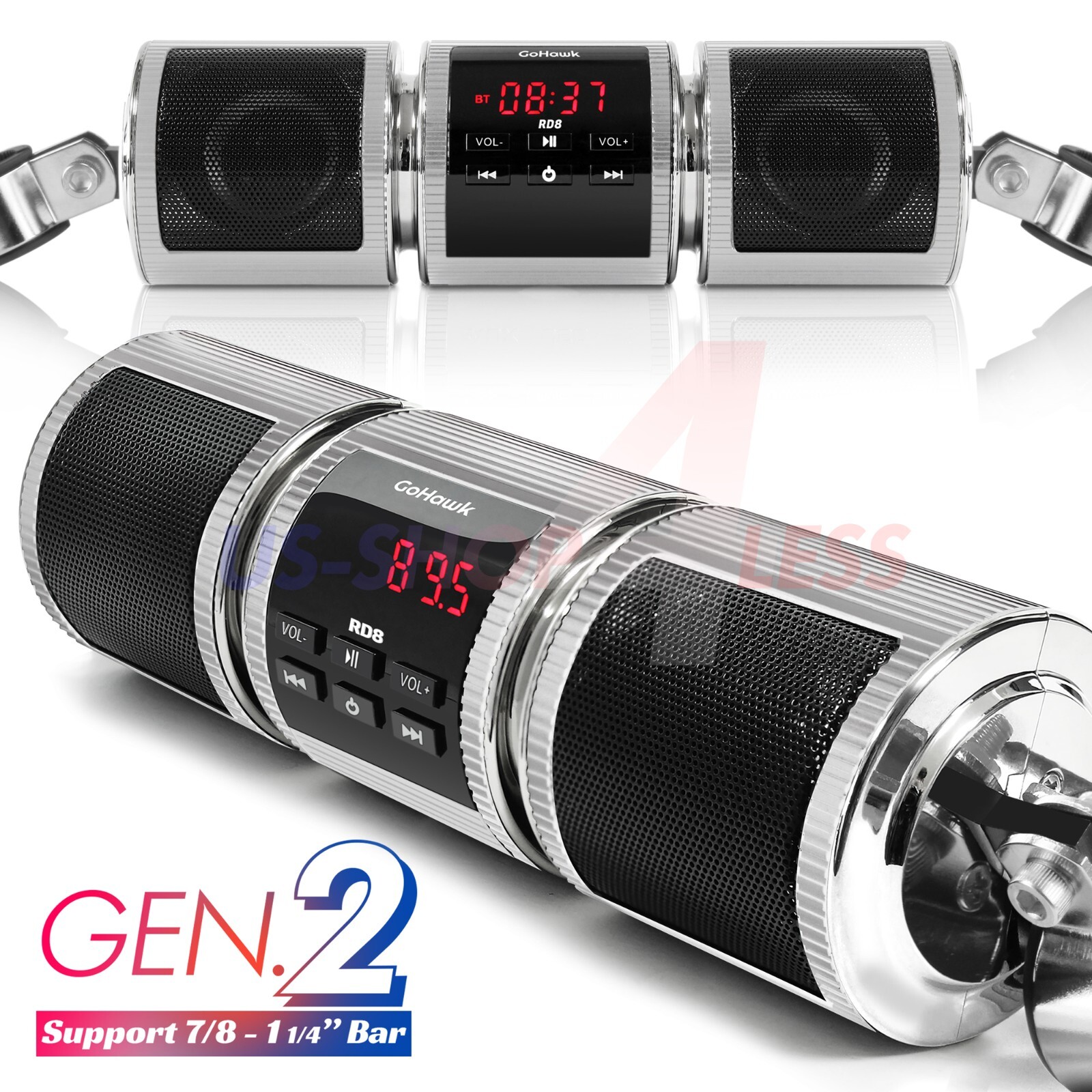 Waterproof Bluetooth Motorcycle Stereo Speakers Soundbar Audio System 4 Wheeler