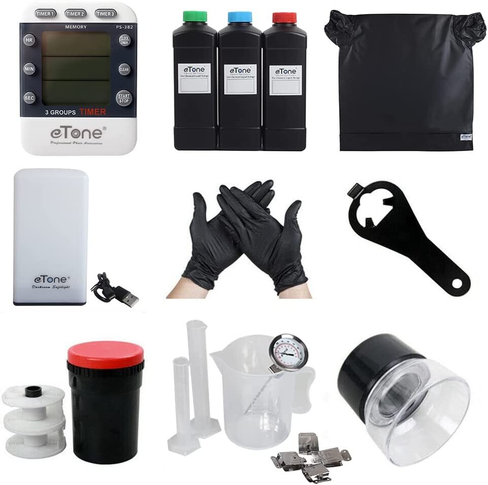 Darkroom Developing Kit 120 135 35mm Film Developing Tank Changing Bag Timer