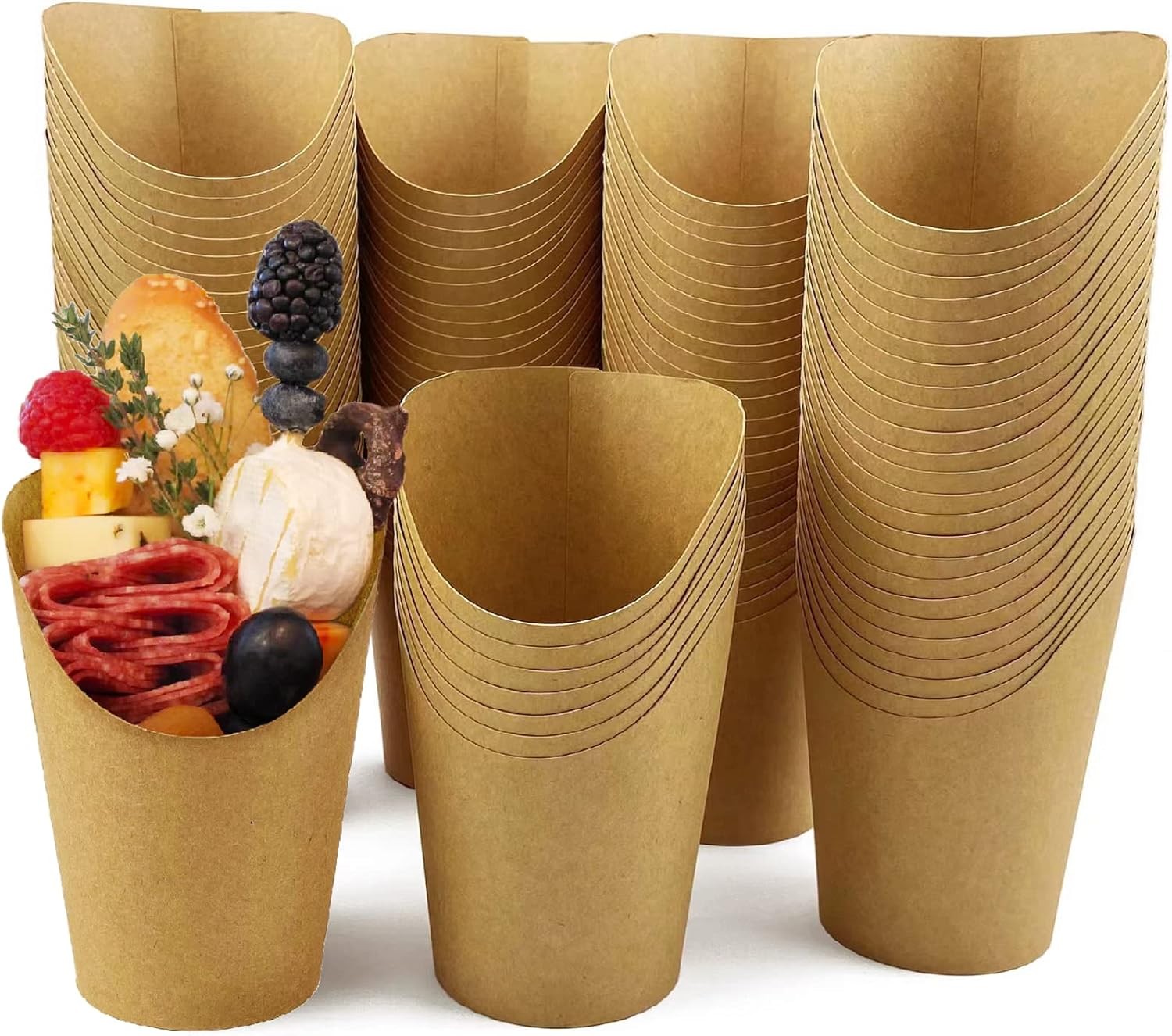 100 Charcuterie Cups 12oz Paper French Fry Holders for All