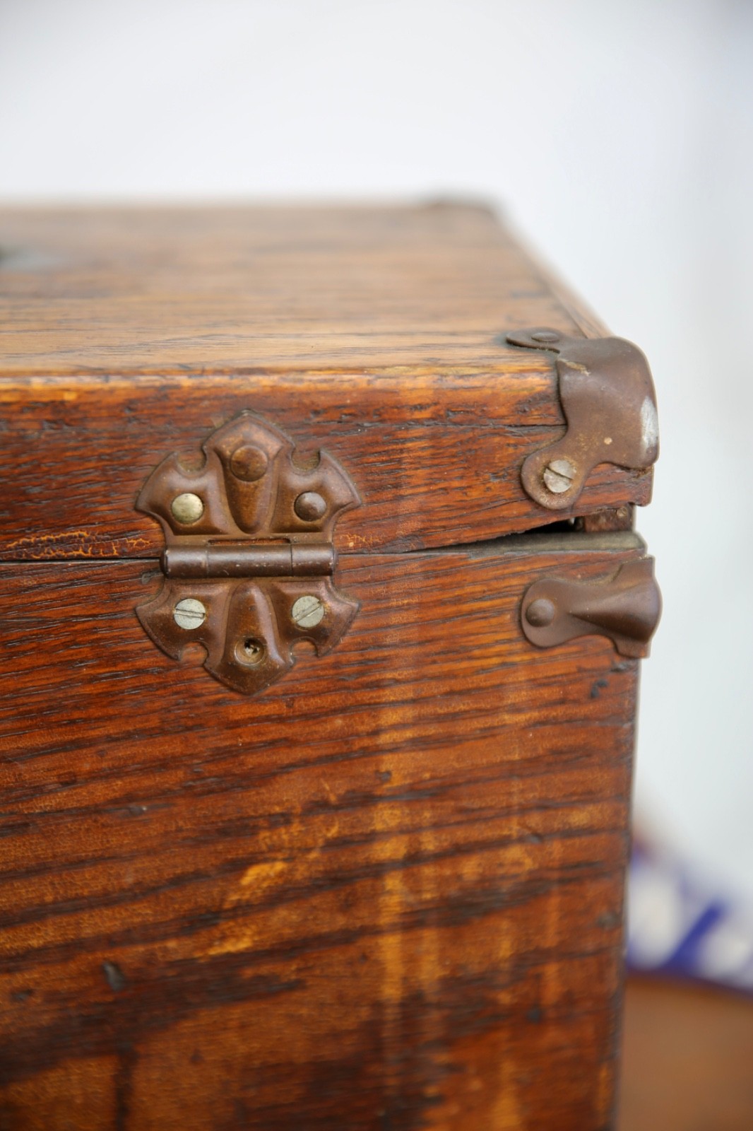 Antique Machinist Tool Box oak chest Wood Jewelry box 7 Drawer Vintage case
