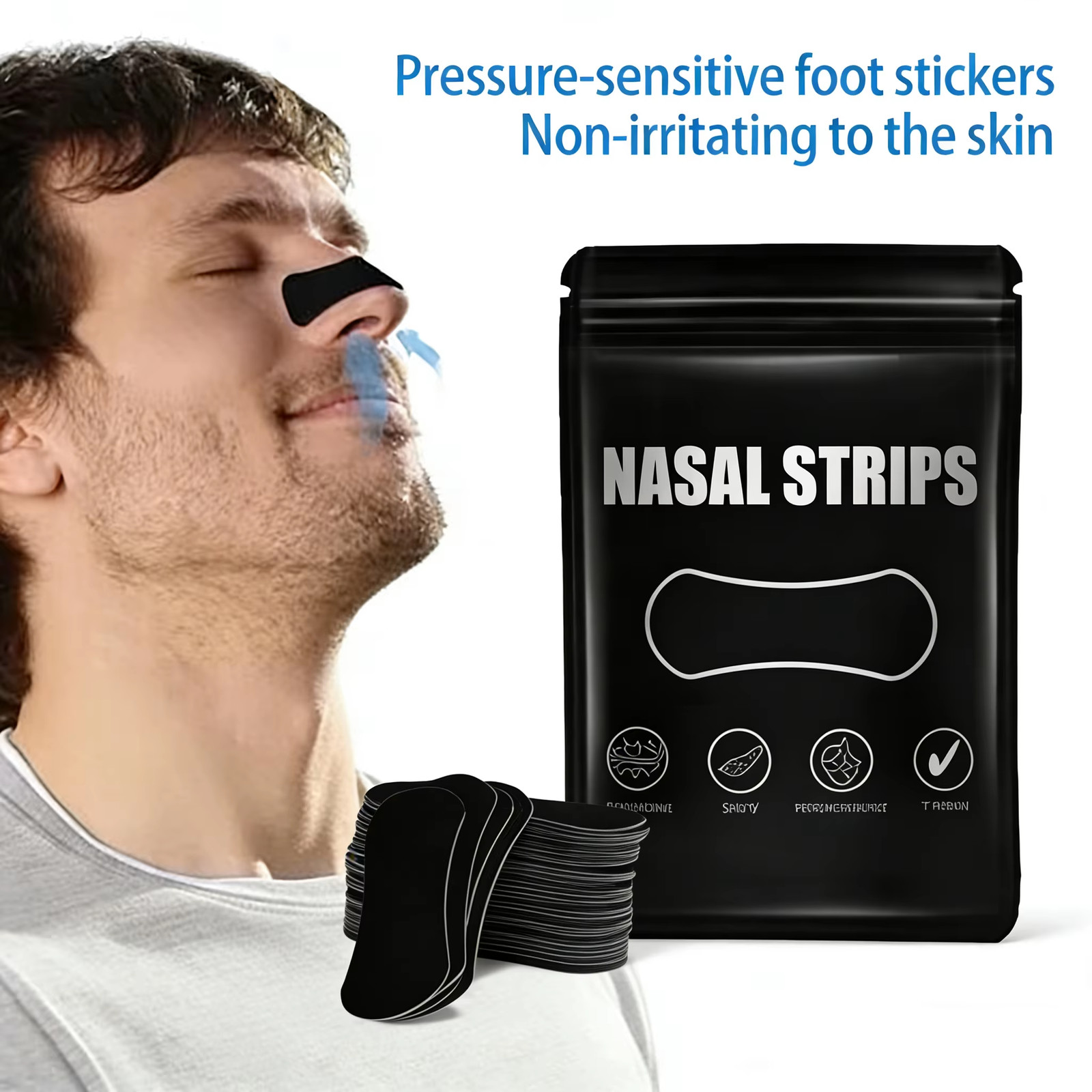 30/60/90/150/300Pcs Sleep Nasal Strips Set anti Snoring Nose Strips Breathable C