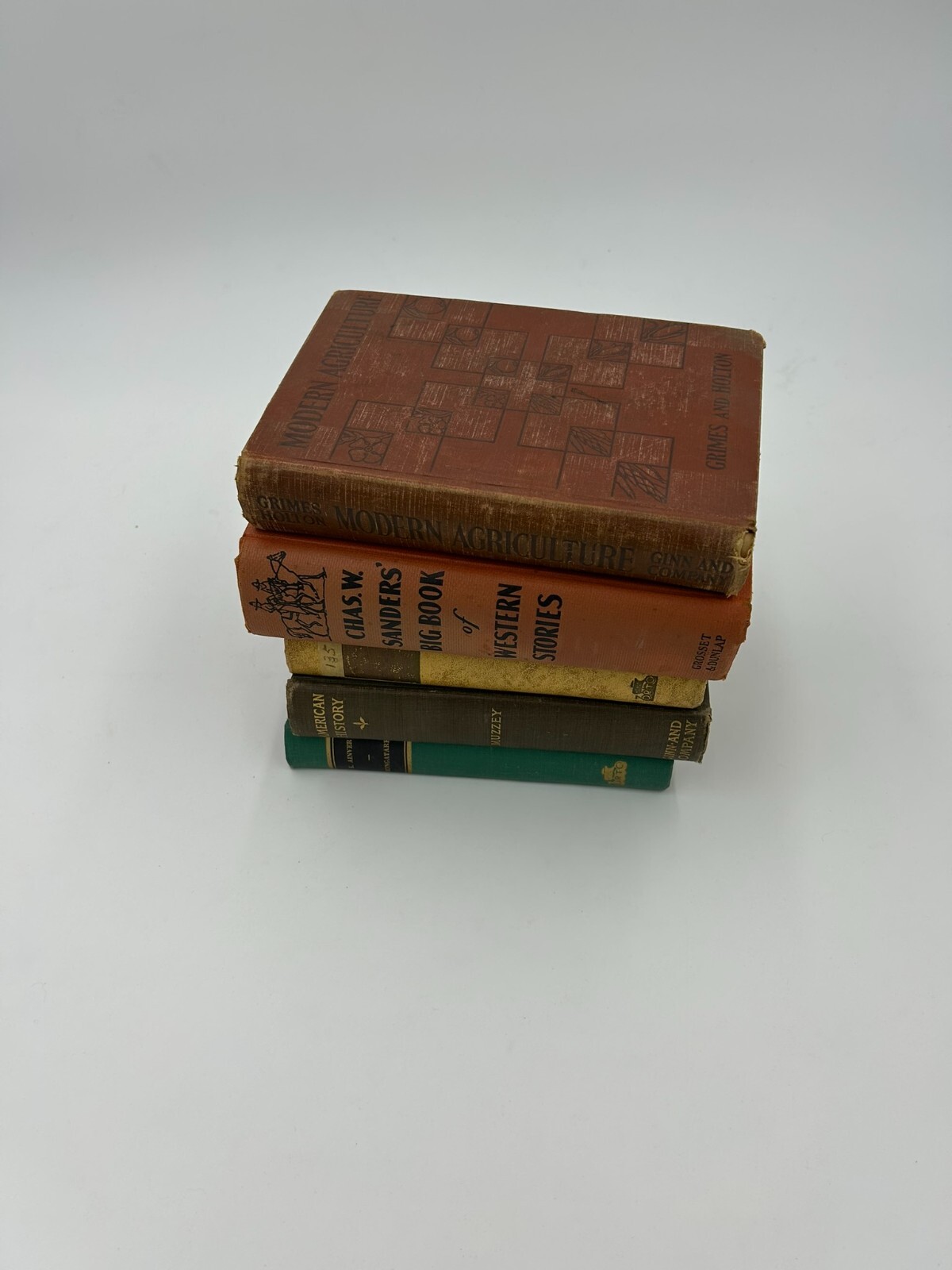 Vintage Book Lot of 5 Old Antiquarian Rare Decoration Hardcover Books