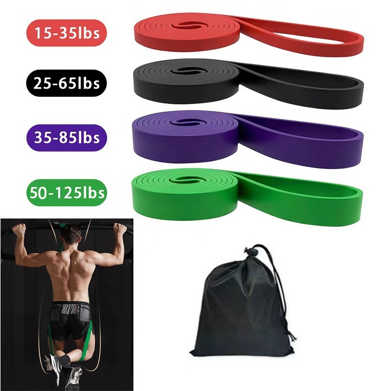 4 PACK Heavy Duty Resistance Bands Pull Up Assist Band Exercise Fitness Strength