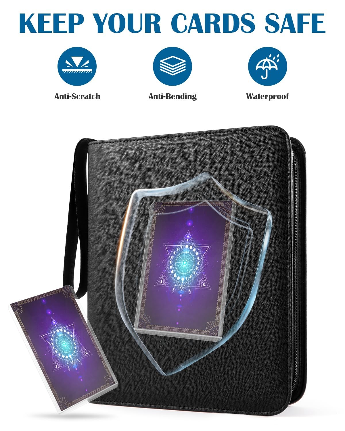 Top Loader Binder 4 Pocket for 144 Toploaders, Side Loading Toploader...