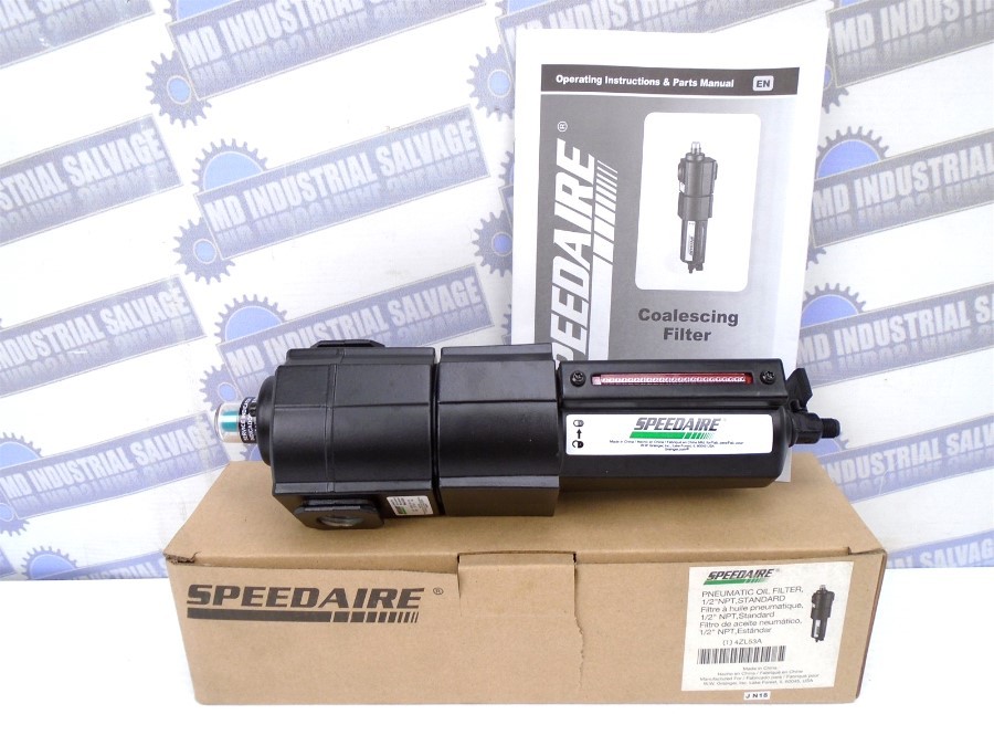 SPEEDAIRE - 4ZL53A - AIR Coalescing OIL FILTER - 250psi, 1/2"NPT, 0.01m, 60 cfm