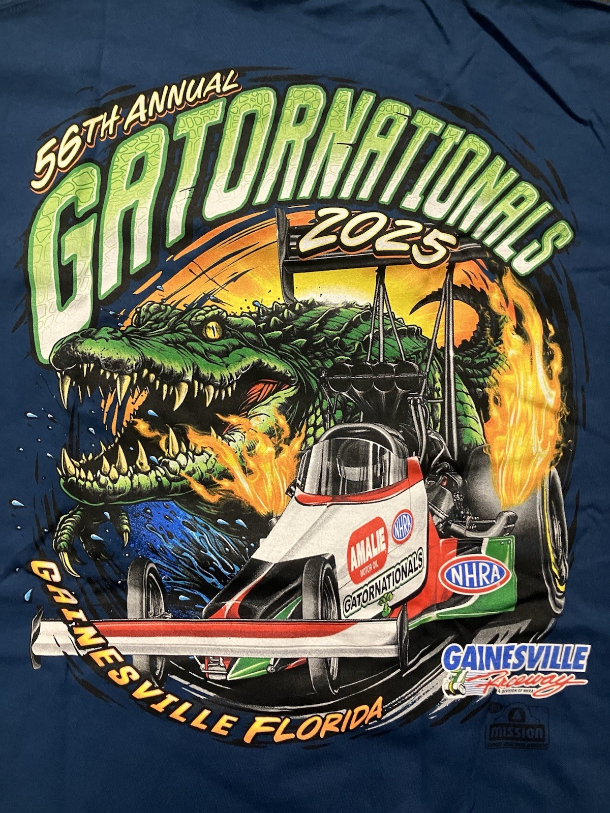 (40) NHRA DRAG RACING 2025 GATOR NATIONALS EVENT SHIRTS SIZE M,L,XL,2X