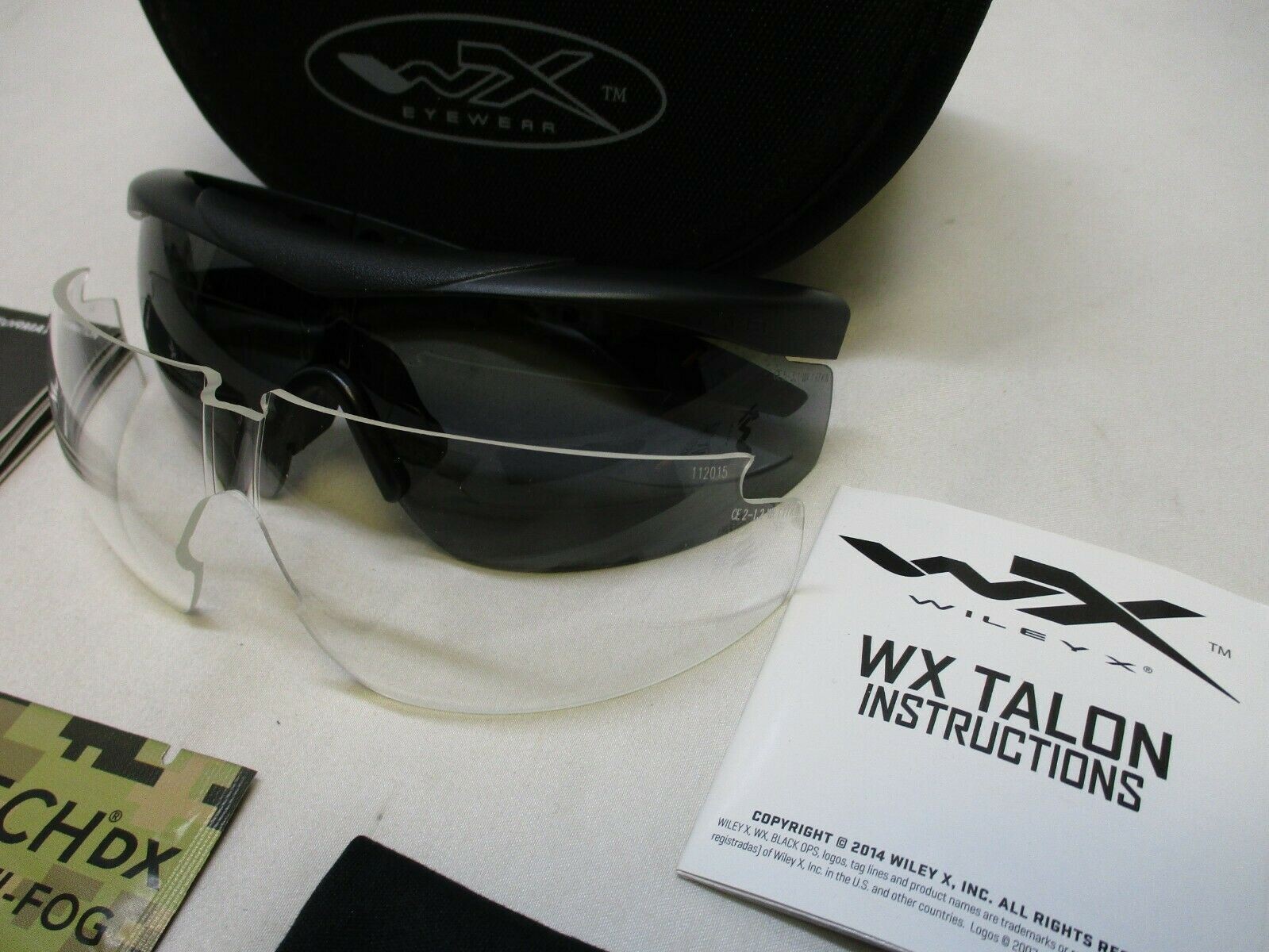 NEW WILEY-X TALON MILITARY SUNGLASS KIT EYE PRO SHATERPROOF CLEAR & DARK KIT