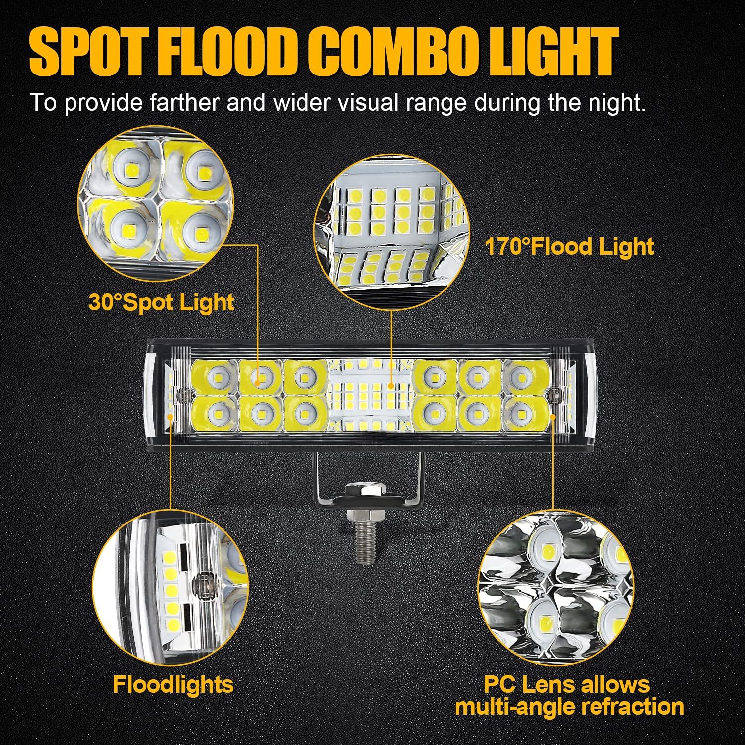 10000Lm Super Bright 6inch Spreader Deck Led Marine Lights (Set of 2) Boat Light