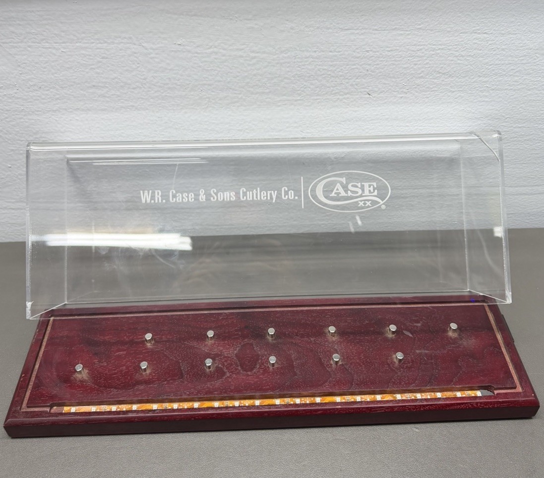 Case Cutlery 22850 Illuminated Dome Cherry Magnetic Blue LED Display CRACKED!!