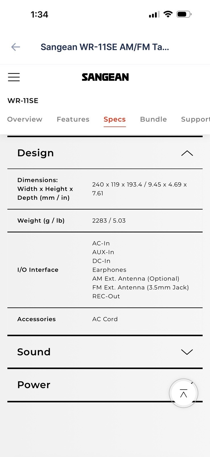 Sangean WR-11SE AM/FM Table Top Radio 40th Anniversary Edition Walnut