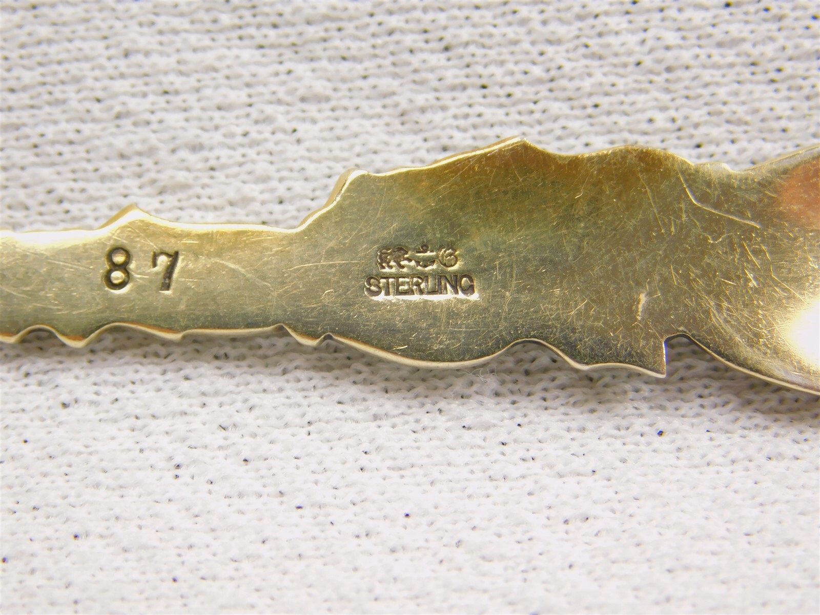 Antique Art Nouveau Sterling Silver Holly Berry Enamel Handle Spoon