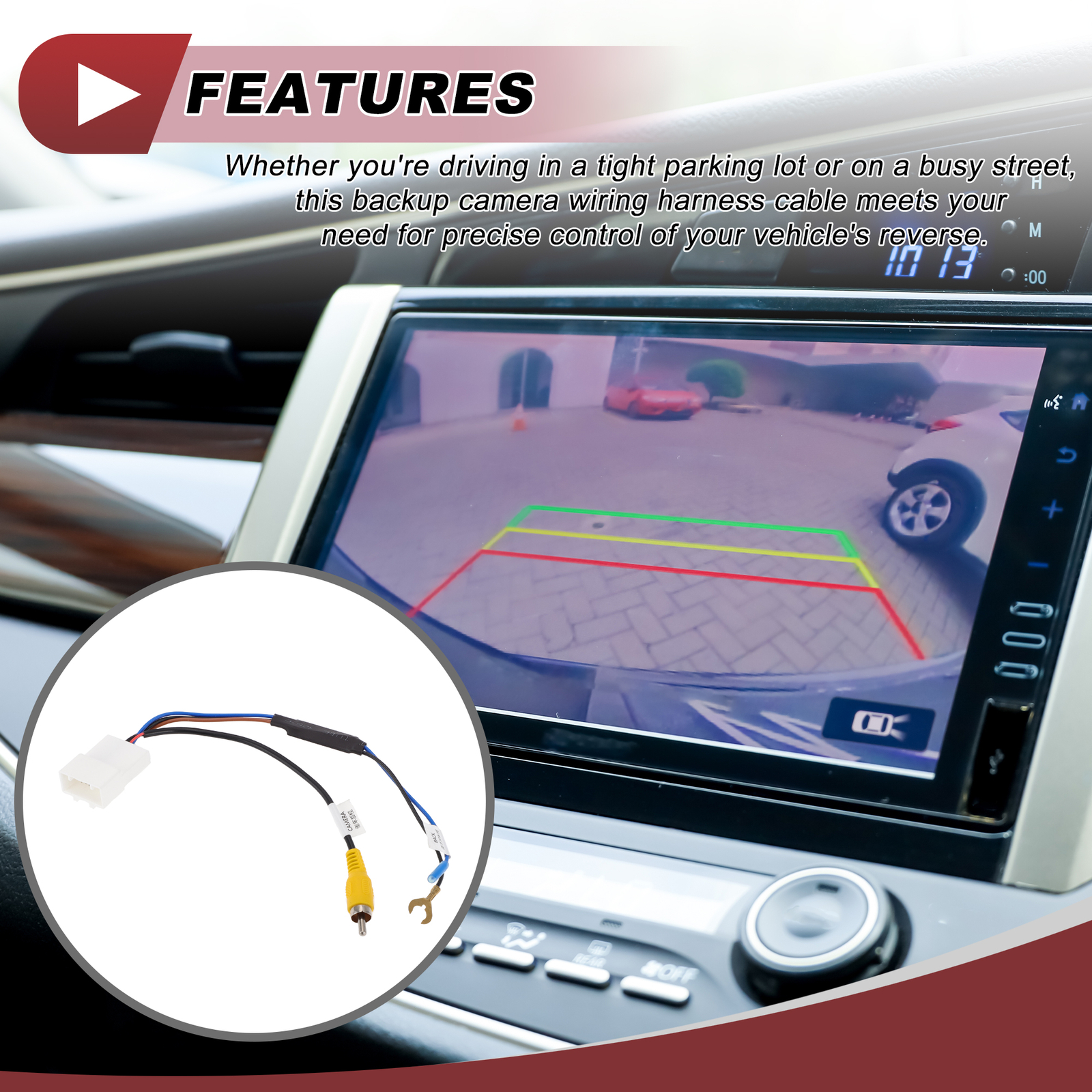 Reverse Rear View Camera Adapter Wire Harness Cable Single Custom for Hyundai