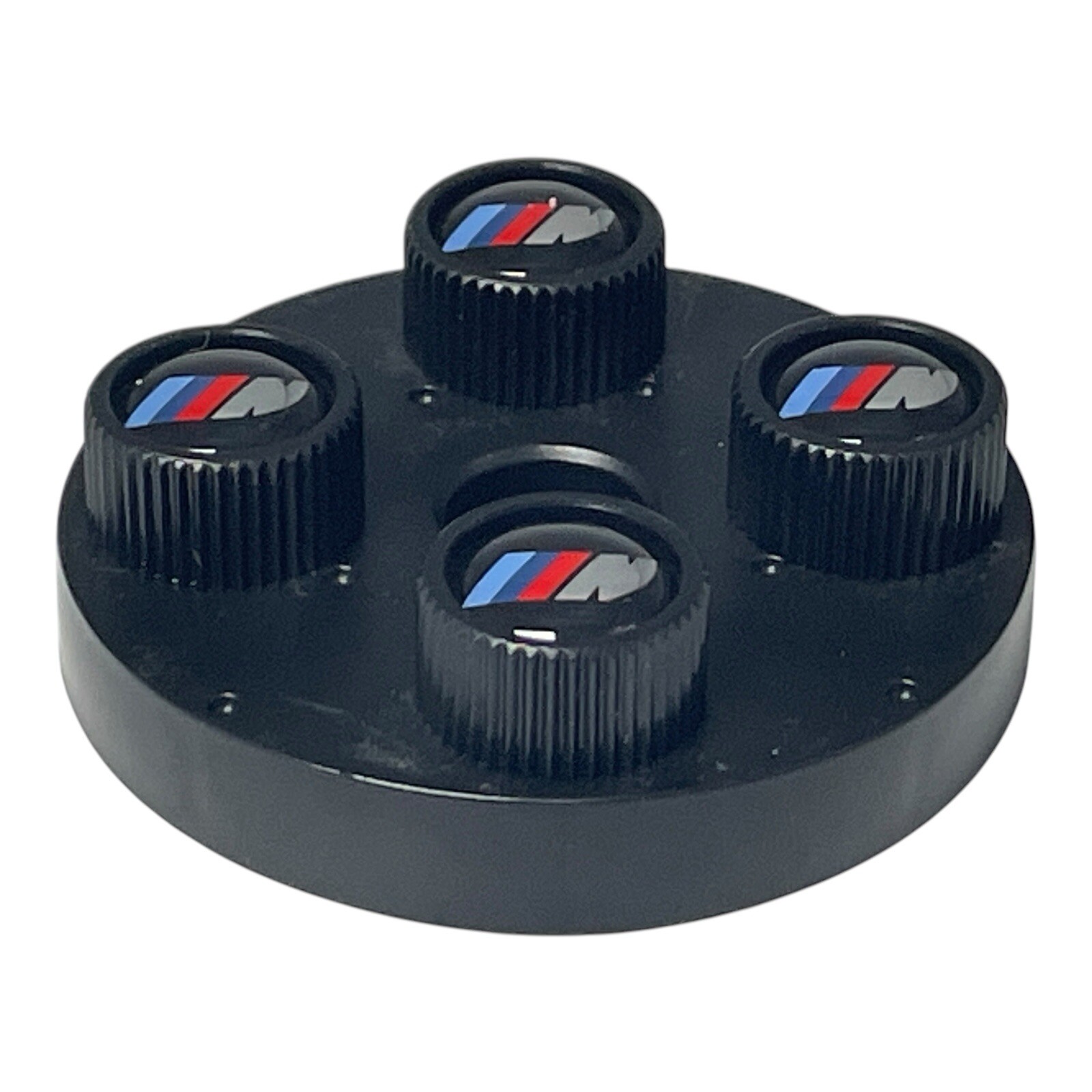 BMW M Performance Emblem Logo Black Tire Valve Stem Caps Set of 4 New