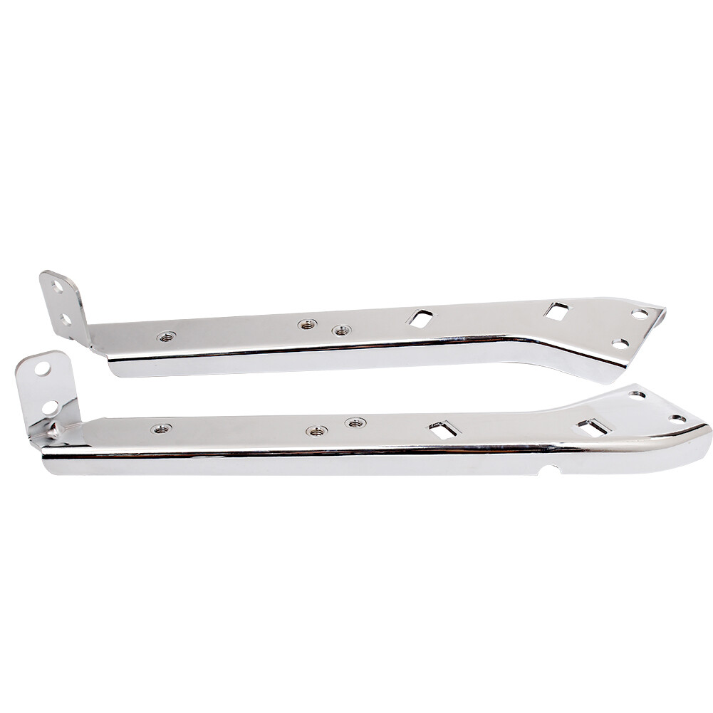 Pair Chrome Saddlebag Rail Support Brackets for Harley Touring FLT FLHT 85-08