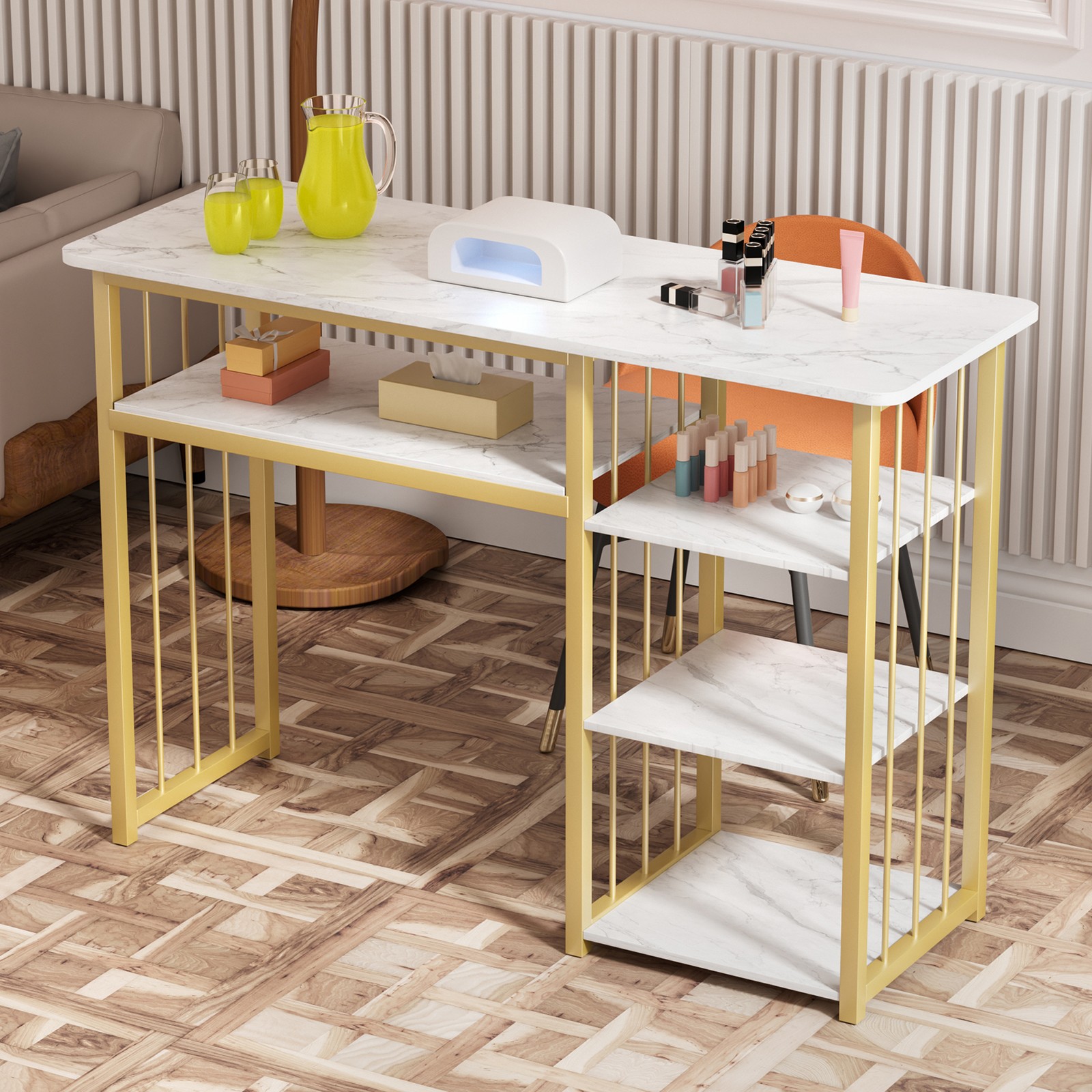 Manicure Nail Table Marbling Desk Salon Beauty Spa Manicure Table Nail Station