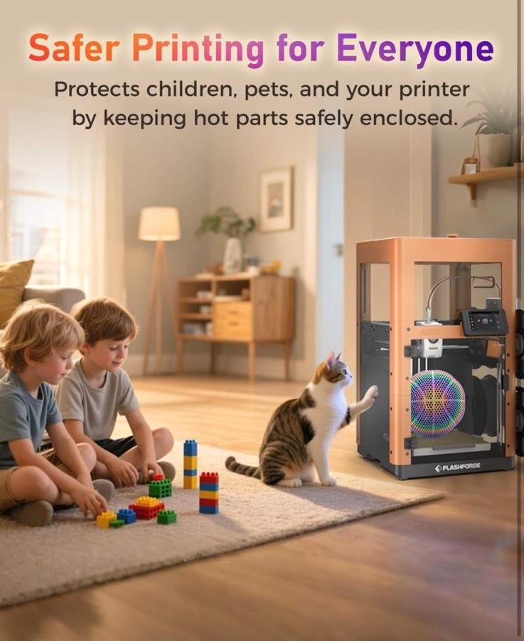 FLASHFORGE AD5X Enclosure Kit-Reduced Noise and Odor - High-Temperature - New