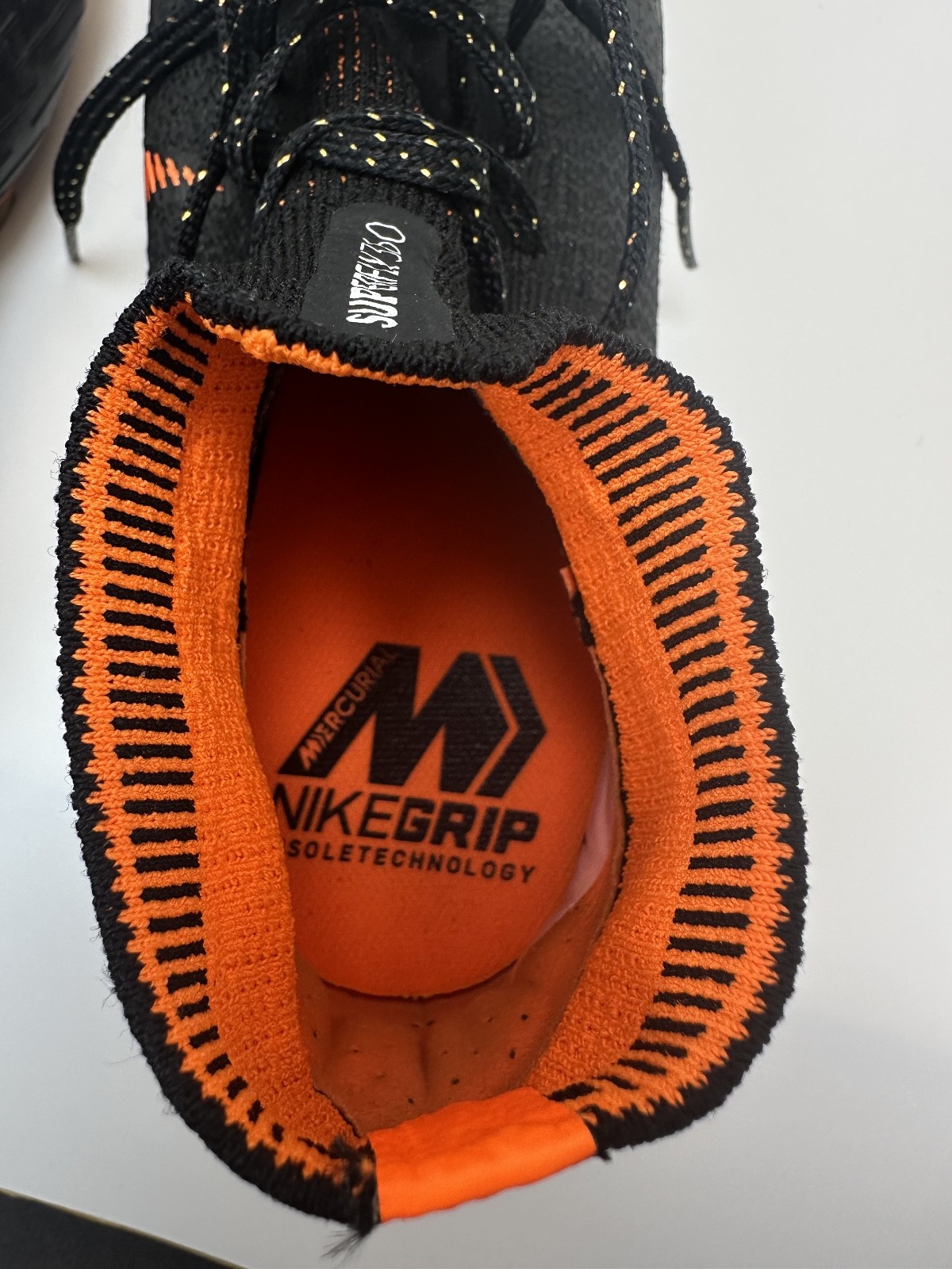 Nike Mercurial Superfly 360 VI FG ACC US 7.5 Black Orange Soccer Cleats Premium