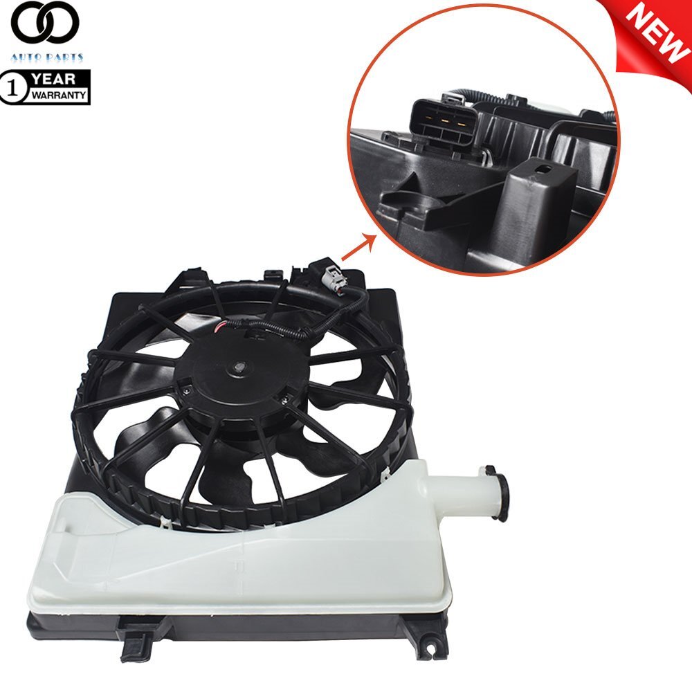 Radiator Cooling Fan w/ Reservoir For Kia Forte Hyundai Elantra 1.8L 2.0L 14-18