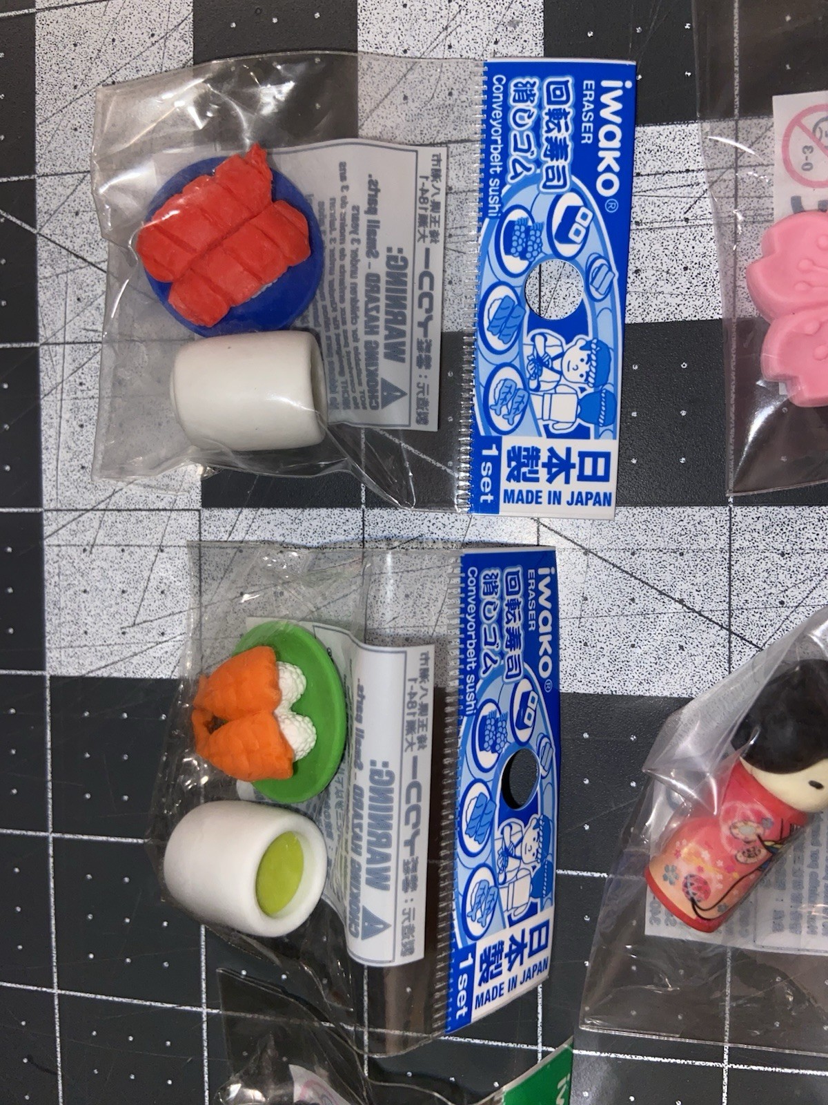 Iwako Japanese Erasers Lot with Sushi Sakura Bento Tea Cups
