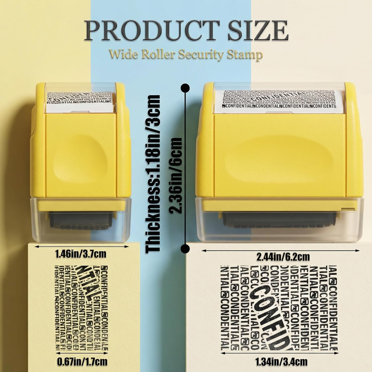 2 Pack Identity Protection Roller Stamps Identity Theft Stamp Confidential Ro...