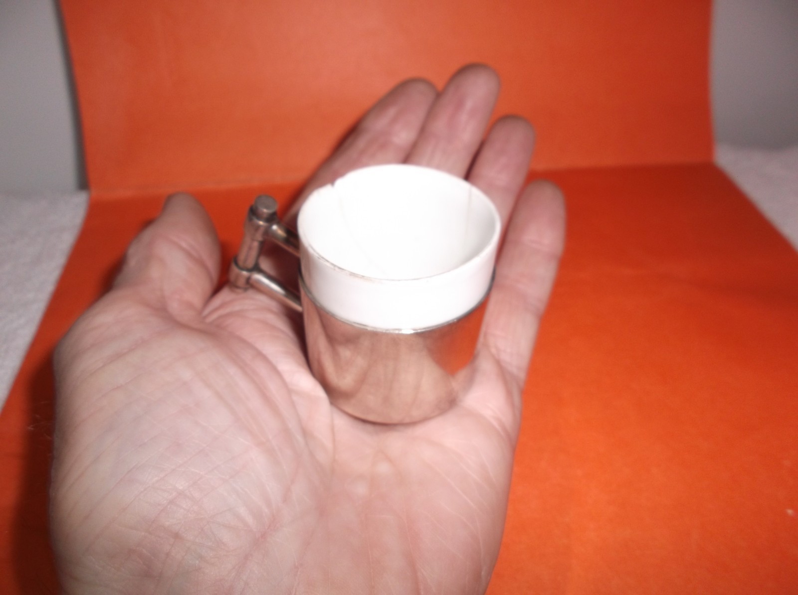 Vintage Silver Demitasse Espresso Cup by Krupp Berndorf, Original Liner