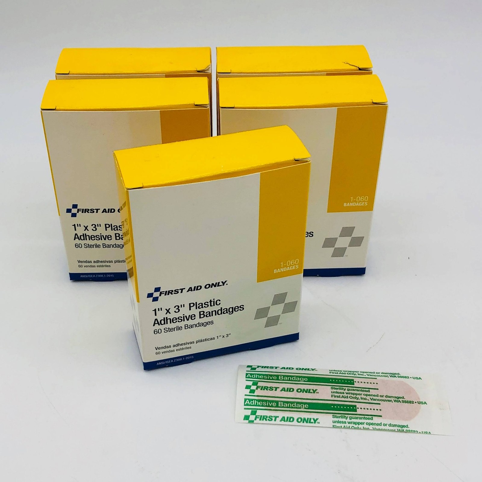 Acme First Aid Only 1-060 Plastic Adhesive Bandages 1" x 3" Lot of 300/5 Boxes