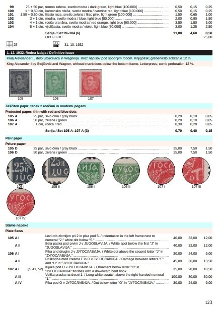 YUGOSLAVIA 1918–1991 Specialized Catalog of Postage Stamps 2024