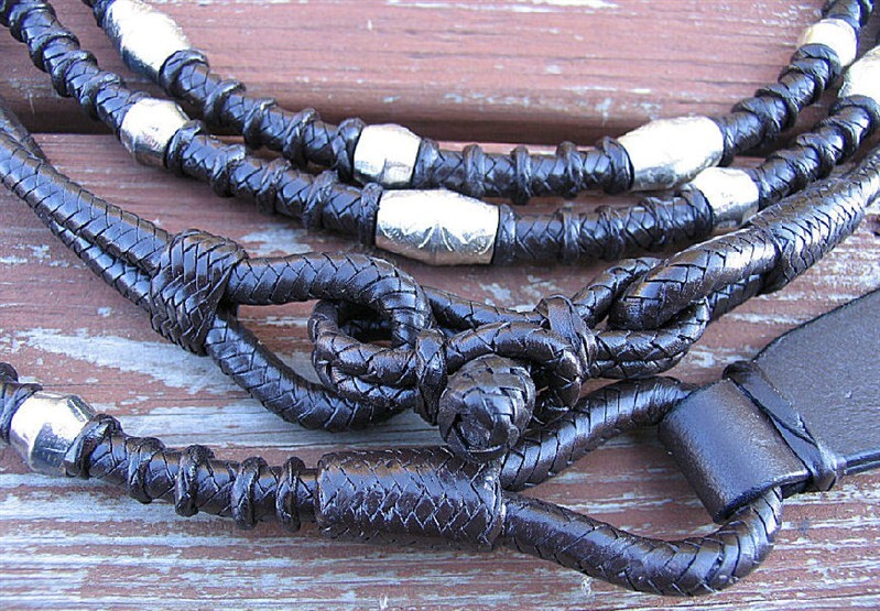 Romel Reins - Silver Ferrule Show Ring - Dark Oil - Hand Braided