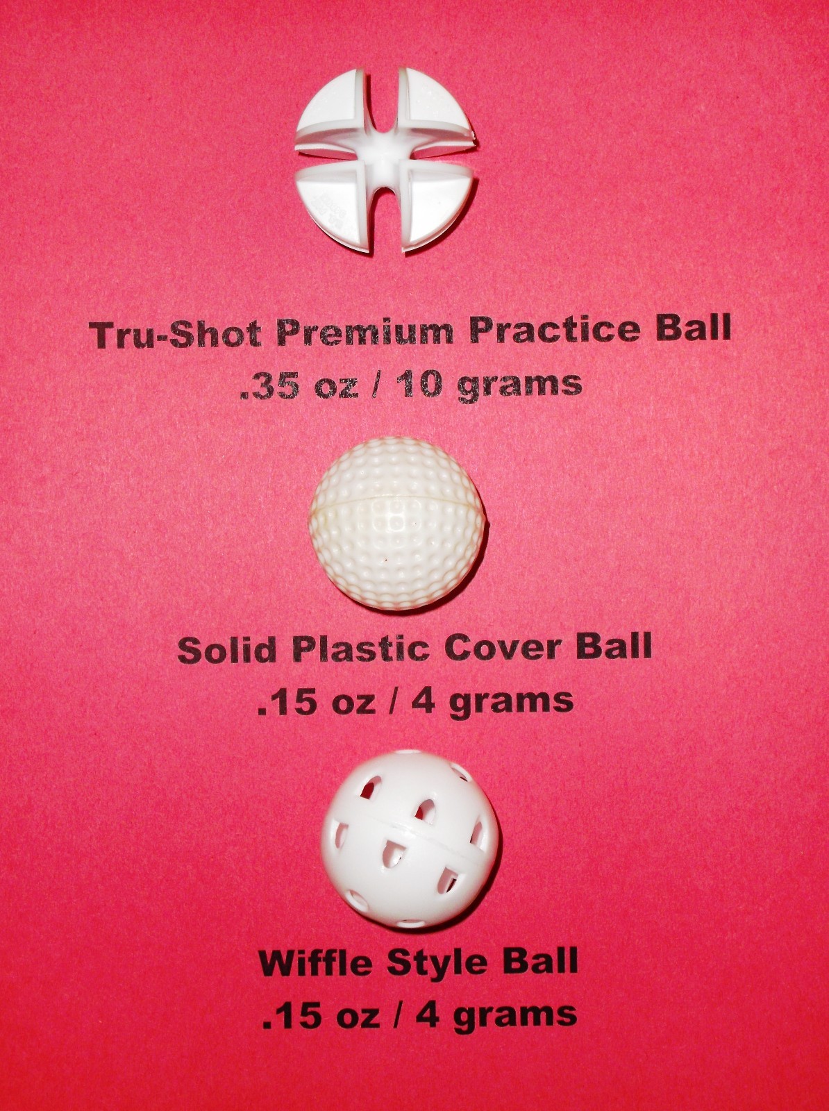 Tru-Shot Premium Practice Golf Balls 24 Pieces (Four Color Assortment)