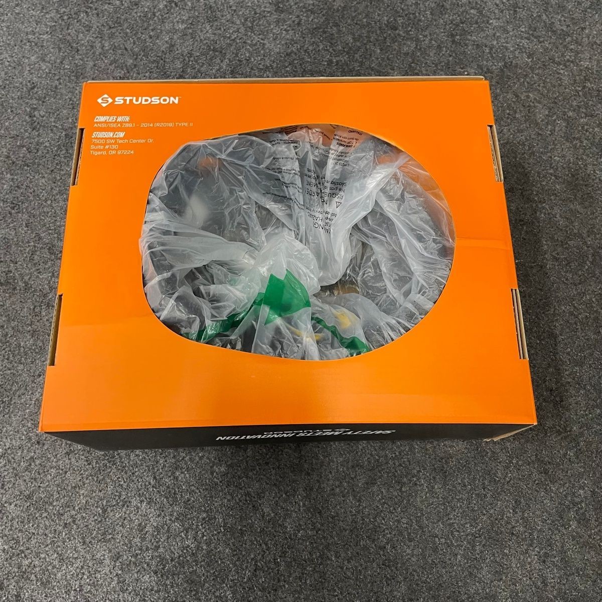 STUDSON SHK-1 Full Brim Vented Industrial Safety Helmet, Orange, SHK1-FB-CTOO