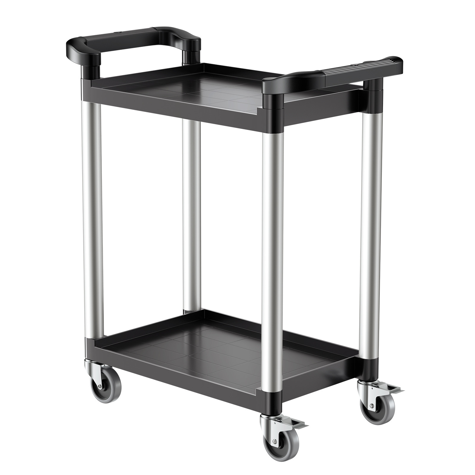 VEVOR Heavy Duty Utility Cart 300 lbs Capacity 2-tier Service Cart with Wheels