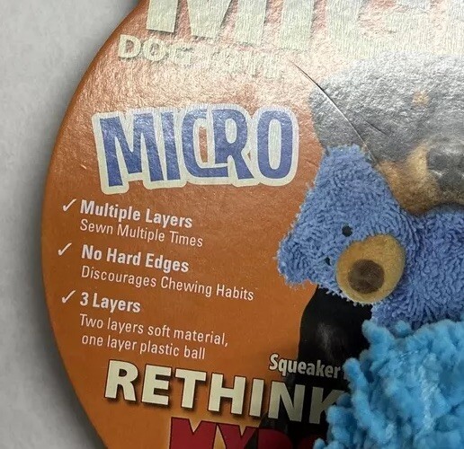 Tuffy Mighty Micro Fiber Ball Monster Dog Squeaker Toy Durable Floats M-L 🐶