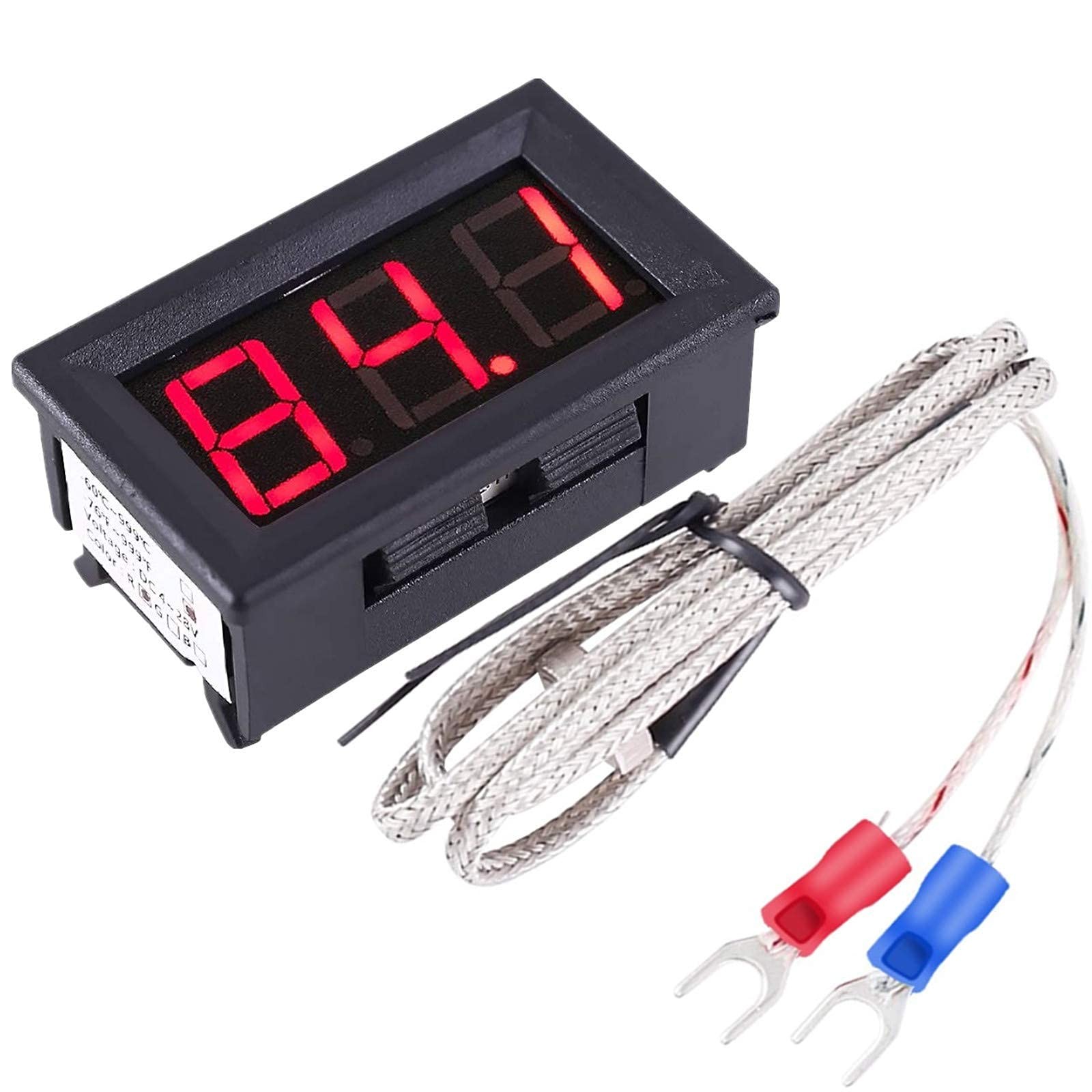 12V Red Fahrenheit Digital Temperature Meter -76F~999F LED Display with Indus