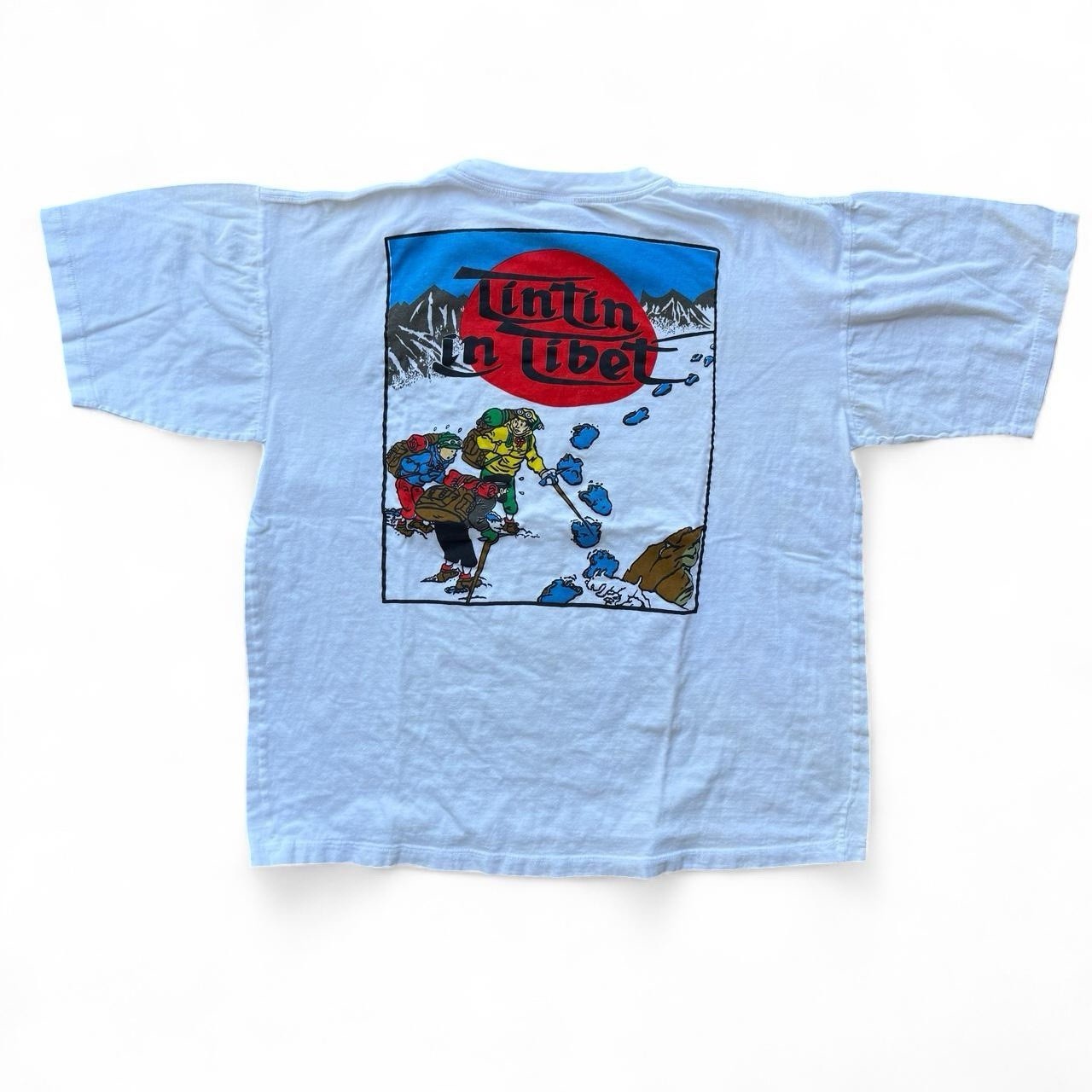 Vintage 90s The Adventures of Tin Tin In Tibet T Shirt Size Large