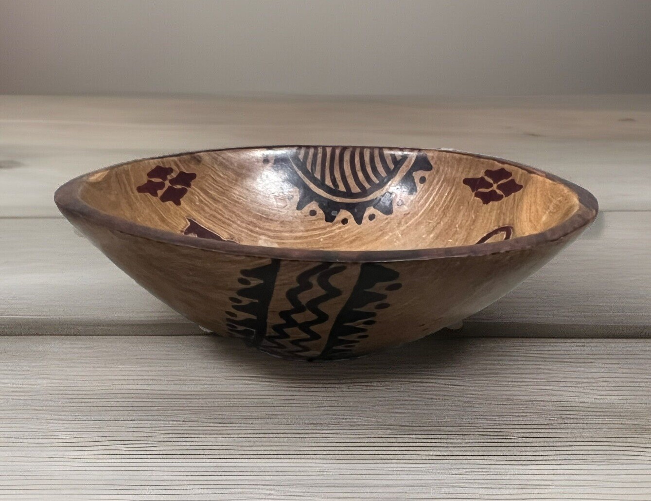 African Lion Decorative Serving Bowl Vintage Hand Carved 6”
