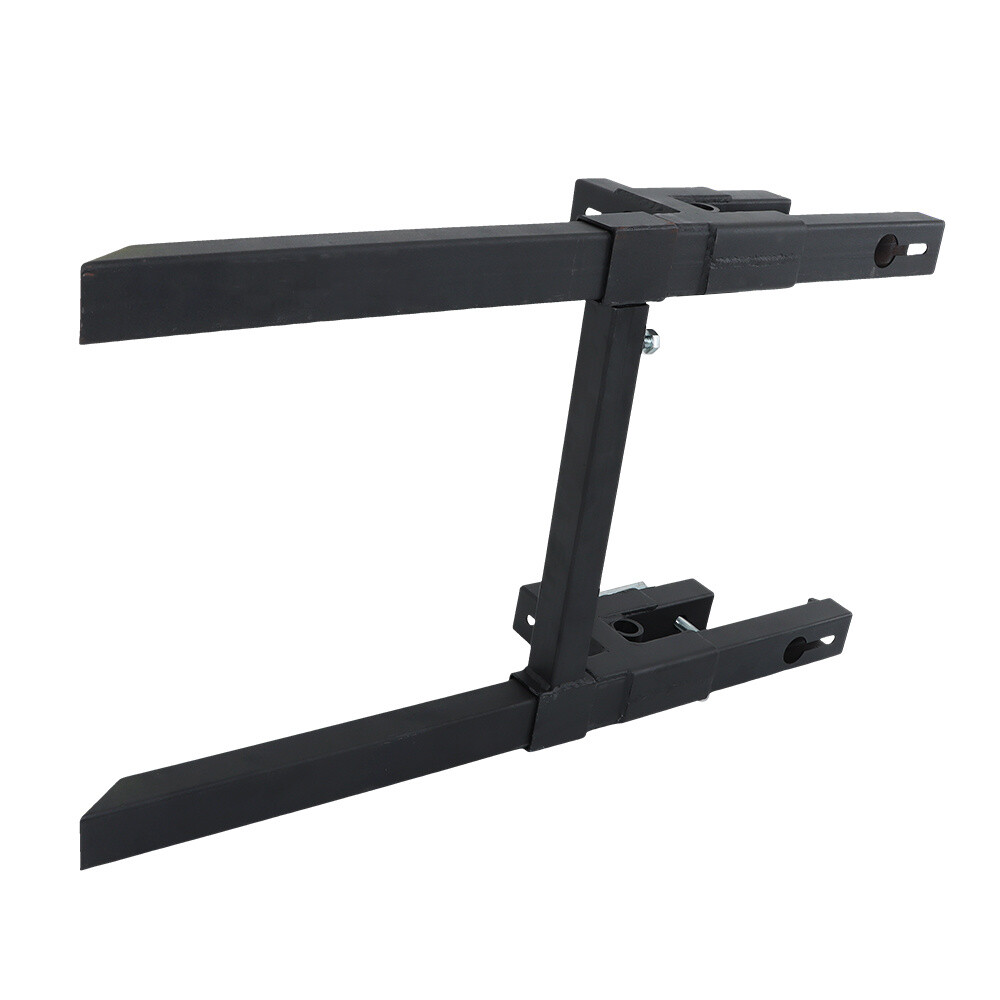 Tractor Bucket Forks 43" Clamp on Pallet Forks w/ Adjustable Stabilizer Bar