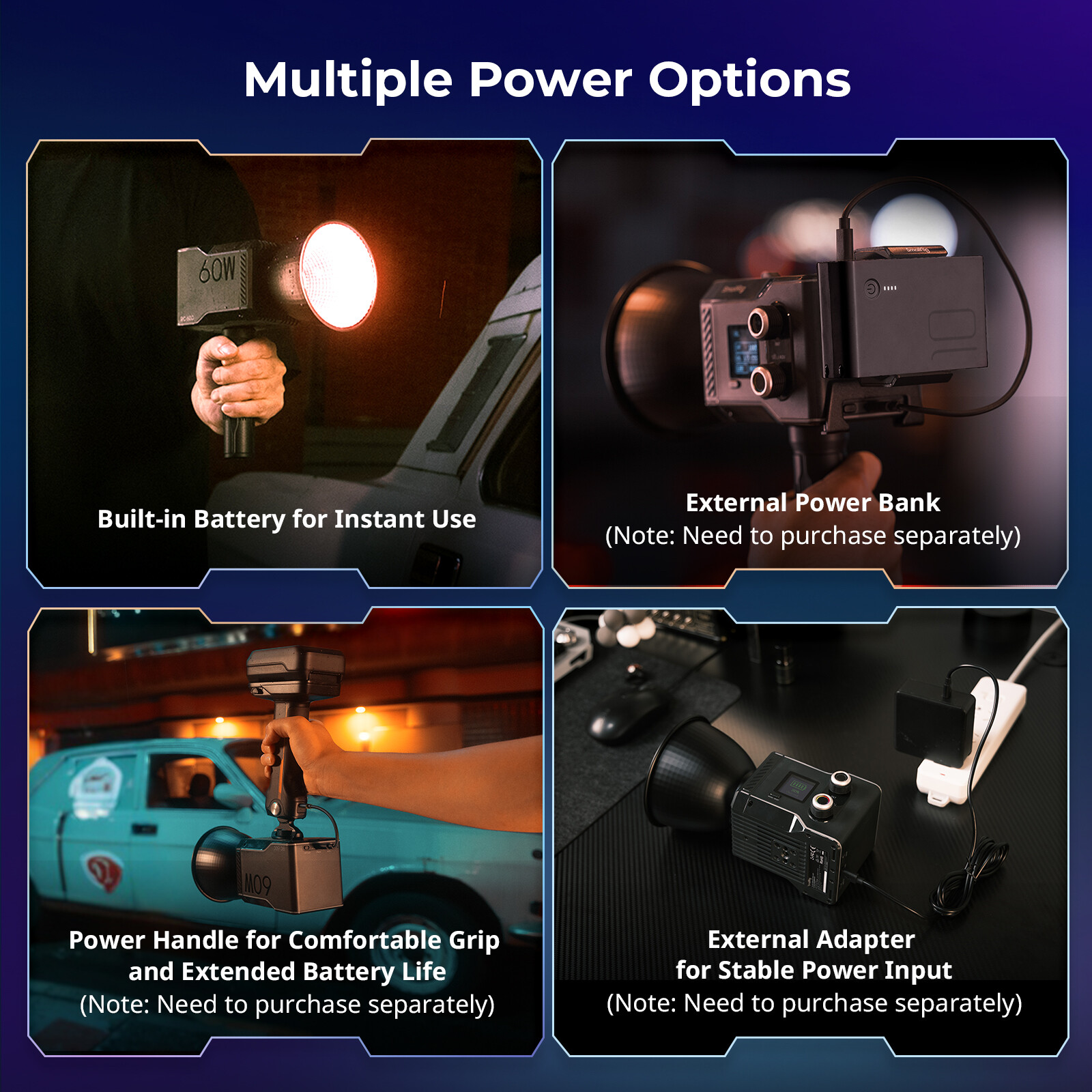 SmallRig RC 60C RGB LED Video Light Built-in Battery 2500K-10000K 4808