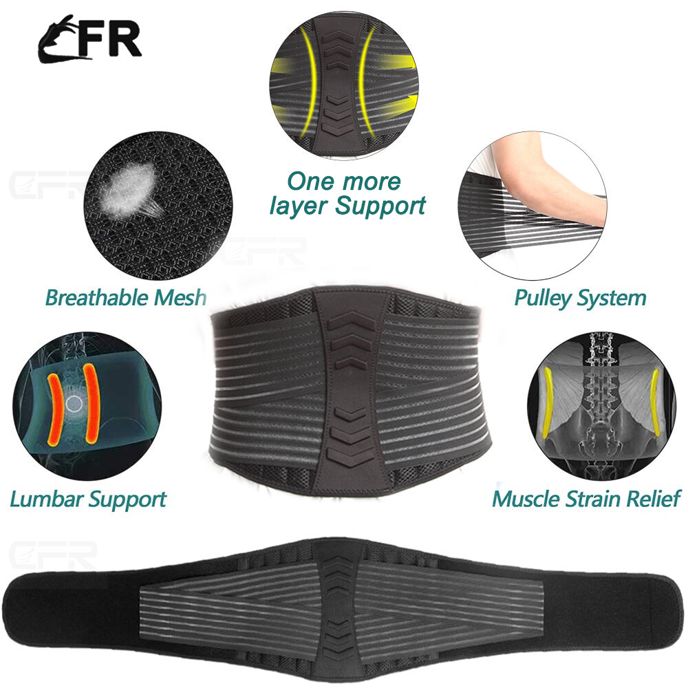 Lumbar Support Lower Waist Back Belt Brace Pain Relief Sciatica Herniated Disc