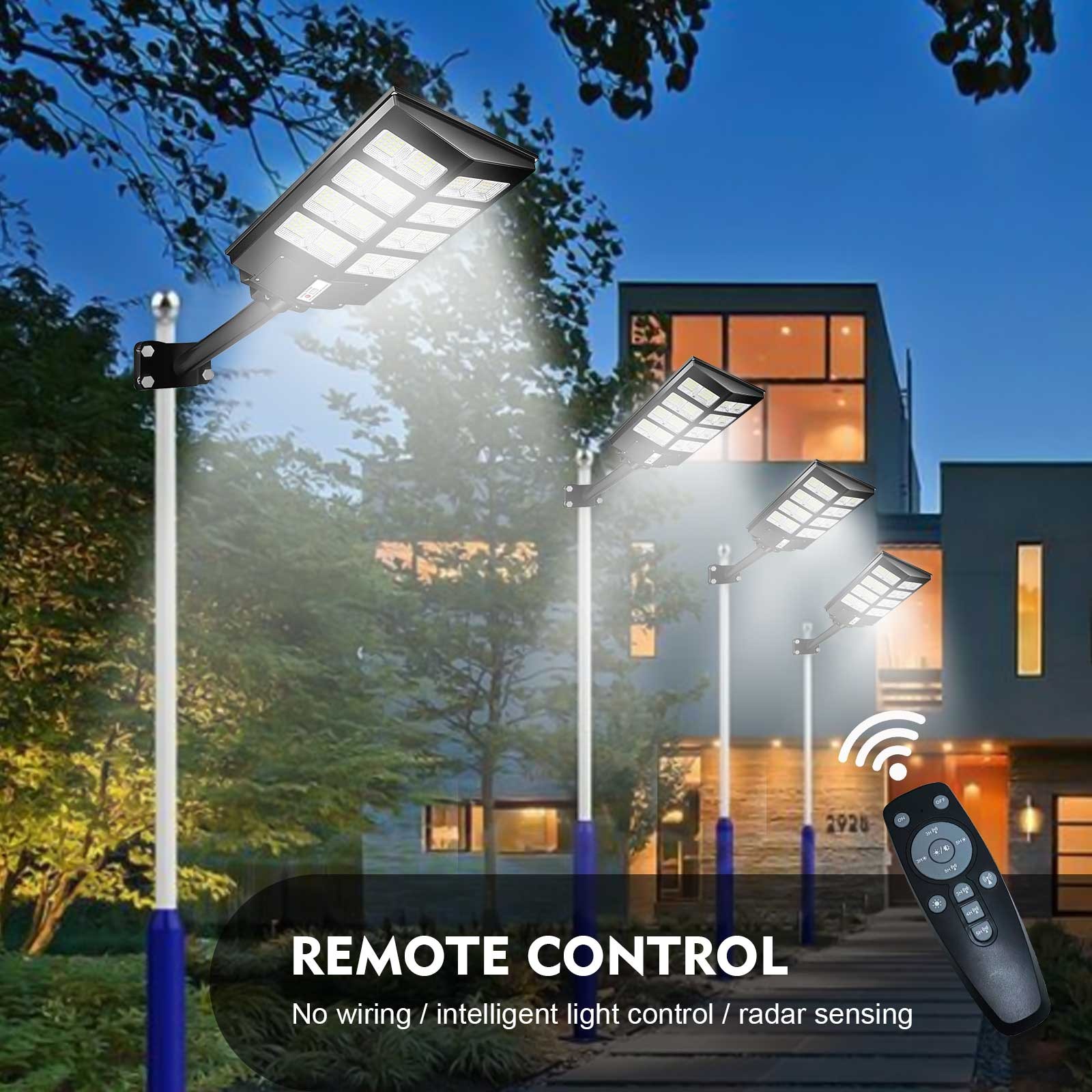 2PCS 990000000LM 1000W Watts Commercial Solar Street Light Parking Lot Road Lamp